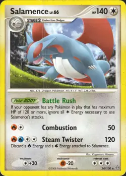 Salamence 24/100 Rare Stormfront Pokemon Card LP/MP - Image 1