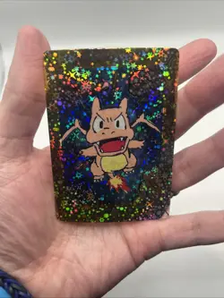 PokeDoodly Charizard Fan Art Card Gold Full Holo Rare Pokemon #/100 Serialized - Image 3