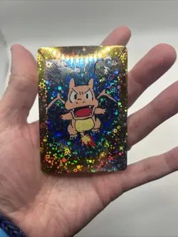 PokeDoodly Charizard Fan Art Card Gold Full Holo Rare Pokemon #/100 Serialized - Image 4