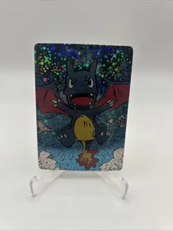 PokeDoodly 1st Edition Shiny Charizard Fan Art Custom Card Holo Rare Pokemon - Image 1