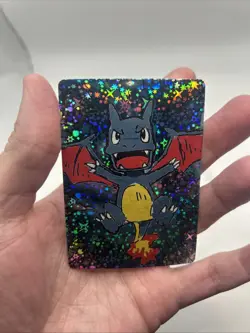PokeDoodly 1st Edition Shiny Charizard Fan Art Custom Card Holo Rare Pokemon - Image 3