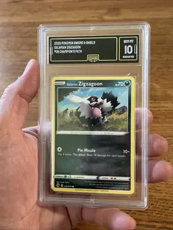 Galarian Zigzagoon Pokemon TCG Card 035/073 Graded GMA 10 Gem Mint Grading Grade - Image 2