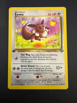 1st Edition Eevee 51/64 Jungle Set Rare Vintage 1999 Pokemon Card MP - Image 1