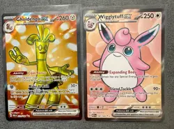 Pokemon TCG Mixed 2 Card Lot Ultra Rare Holos Gholdengo Ex Wigglytuff Ex - Image 1