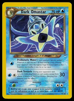 Pokemon Card - Dark Omastar Neo Destiny 19/105 Rare Non Holo - Image 1