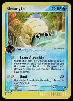 Pokemon Card - Omanyte Sandstorm 70/100 Common Reverse Holo - Image 1