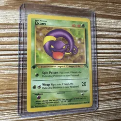 Pokemon Card Ekans 46/62 Fossil WOTC 1st Edition MP - Image 1