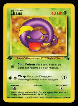 Ekans 46/62 1st Edition Fossil Pokemon Card - Image 1