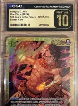 CGC Pristine 10 Portgas D. Ace OP07-119 Secret Rare - One Piece Card - Image 4