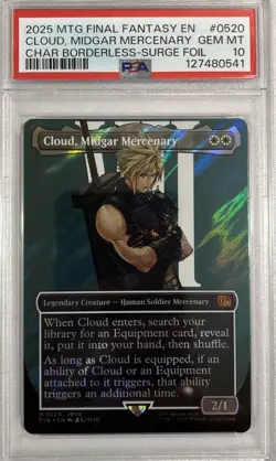 PSA 10 Magic the Gathering Cloud, Midgar Mercenary Surge Foil 520 Final Fantasy - Image 1