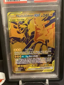 PSA 9 Pikachu & Zekrom GX Tag Team SM248 Promo Sun & Moon Pokemon 2021 - Image 2