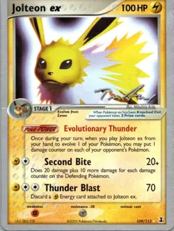 Pokemon TCG Jolteon ex 109/113 Delta Species LP - Image 1