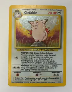 Pokemon TCG Clefable Jungle 1/64 Holo Unlimited Holo Rare - LP/MP Pokemon - Image 1