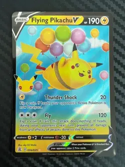 Pokemon TCG 25th Celebrations Flying Pikachu V 006/025 Ultra Rare NM - Image 1