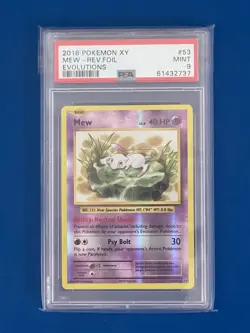 2016 Pokemon XY Mew Reverse Foil Evolutions #53 PSA 9 - Image 1
