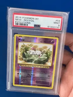 2016 Pokemon XY Mew Reverse Foil Evolutions #53 PSA 9 - Image 3