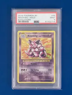 2016 Pokemon XY Nidoking Holo Evolutions #45 PSA 9 - Image 1