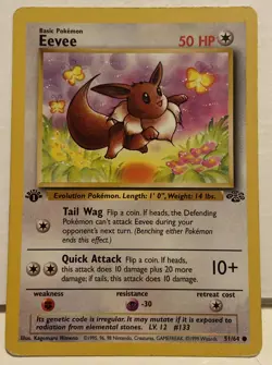 Eevee 51/64 1st Edition Pokemon TCG Jungle Set LP - Image 1