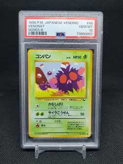 1998 Venonat #48 Japanese Vending Series 3 PSA 10 GEM MT Pokemon TCG - Image 1