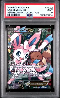 2016 POKEMON XY GENERATIONS RADIANT COLL #RC32 FULL ART/SYLVEON EX PSA 9 - Image 1