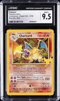 2021 POKEMON CELEBRATIONS CLASSIC COLL - BASE SET #4 CHARIZARD CGC 9.5 - Image 1