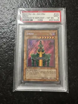 Yu-Gi-Oh! Jinzo PSV-000 Pharaoh's Servant Secret Rare 1st Edition PSA 9 - Image 2