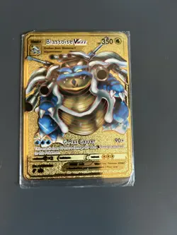 Blastoise VMAX Gold Foil Pokemon Card RARE GX Collection Powerful Trading card - Image 1