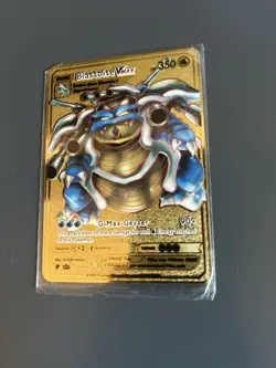 Blastoise VMAX Gold Foil Pokemon Card RARE GX Collection Powerful Trading card - Image 2