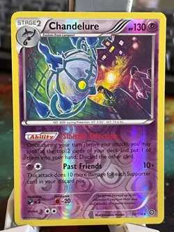 POKEMON CHANDELURE 50/114 RARE REVERSE HOLOFOIL STEAM SIEGE NM CARD - Image 1