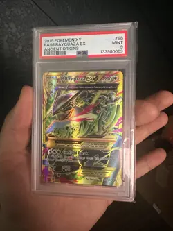 Pokemon Mega-Rayquaza-EX Holo Card Ancient Origins Full Art Ultra Rare 98 PSA 9 - Image 1