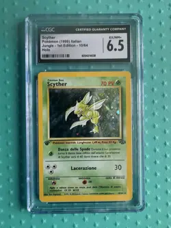 CGC 6.5 Scyther Jungle 1st Edition 10/64 Holo Pokemon Card ( Italian ) - Image 1