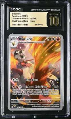 CGC PRISTINE 10 Blaziken 192/182 IR Destined Rivals DRI Pokemon Card - Image 1