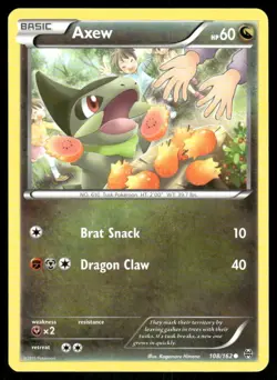 Pokemon Cards Axew 108/162 BREAKthrough XY Common NM - Image 1