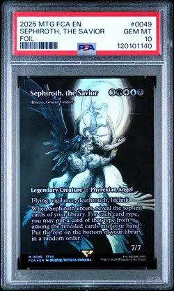 2025 MTG FINAL FANTASY THROUGH THE AGES FOIL #0049 SEPHIROTH, THE SAVIOR PSA 10 - Image 1