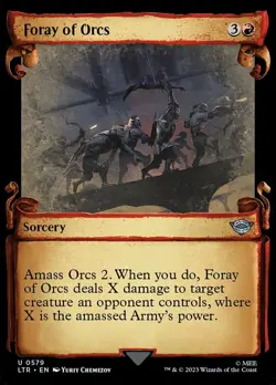 x4 Foray of Orcs - Foil - Showcase Scrolls U MTG The Lord of the Rings: Tales of - Image 1