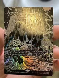 MTG ~ Reanimate ~ Borderless Art Mythic FOIL 0020, Spider-Man Marvel, Magic : NM - Image 1