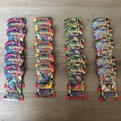 Pokemon TCG Phantasmal Flames Sleeved Booster Packs - 5 Full Art Sets - 20 Packs - Image 1