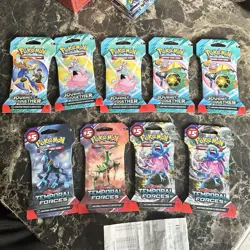 pokemon sleeved booster packs lot Journey Together temporal forces Mixed Lot - Image 1