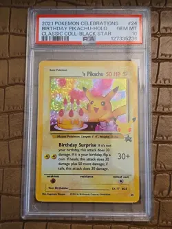 2021 POKEMON CELEBRATIONS CLASSIC COLLECTION #24 BIRTHDAY PIKACHU-HOLO PSA 10 - Image 1