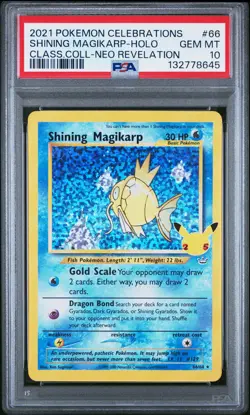 2021 POKEMON CELEBRATIONS CLASSIC COLL #66 SHINING MAGIKARP-HOLO PSA 10 - Image 1