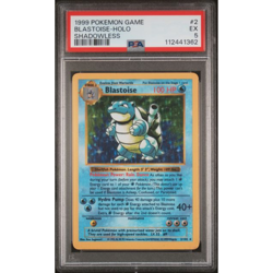 1999 POKEMON BASE SET SHADOWLESS #2 Blastoise-HOLO PSA 5 - Image 1