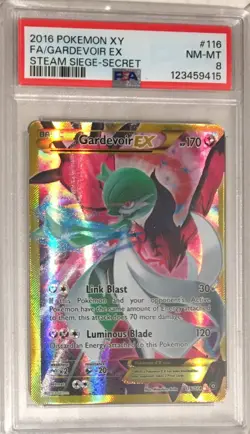 2016 Pokemon XY Steam Siege PSA 8 Gardevoir EX GOLD SECRET RARE FULL ART #116 - Image 1