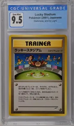 CGC 9.5 GEM MINT 10 Lucky Stadium JAPANESE Darkness And to Light Pokemon 2001 - Image 1