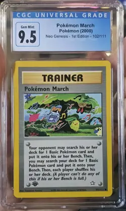 Pokemon March 102/111 Neo Genesis 1st EDITION CGC 9.5 BLUE LABEL - Image 1