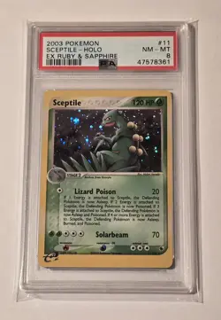 2003 Pokemon EX Ruby & Sapphire Sceptile Holo #11/109 PSA 8 - Image 1