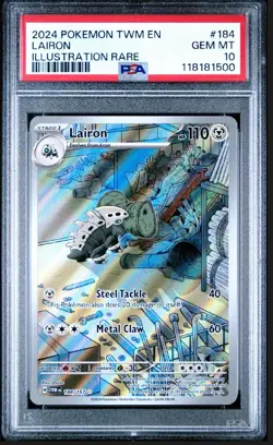 2024 POKEMON TWM EN-TWILIGHT MASQUERADE ILLUSTRATION RARE #184 LAIRON PSA 10 - Image 1