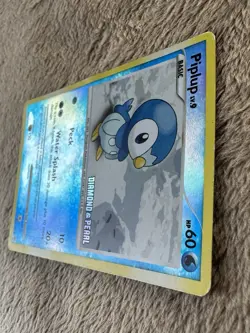 2007 Pokemon TCG Diamond & Pearl Piplup STAMPED Promo Reverse Holo 93/130 MP - Image 3