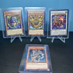 (4 Card Lot) Yu-Gi-Oh! Ultra Rare Lot Exodia Magikuriboh Gravekeeper Barrone - Image 1