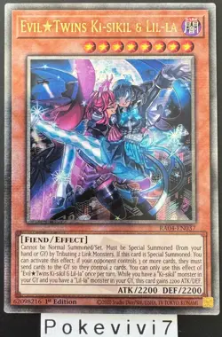 Carte YU-GI-OH! EVIL TWINS KI-SIKIL & LIL-LA RA04-EN037 QCSR NEUF - Image 1