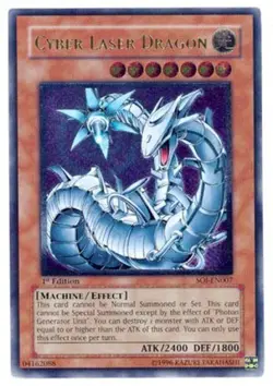 Yugioh! Cyber Laser Dragon - SOI-EN007 - Ultimate Rare - 1st Edition Near Mint, - Image 1